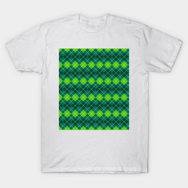 Green Argyle Pattern T-Shirt by saradaboru